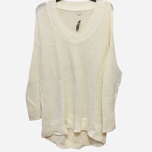 Aerie Cozy Cream Knit Long Length Sweater